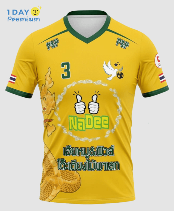 เสื้อคอวีพิมพ์ลาย